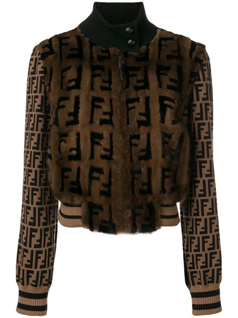 fendi fur bomber jacket|fendi bomber jacket blouse.